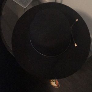 Black felt wide brimmed hat